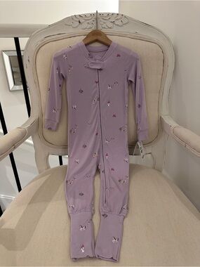 🤍 18 Mth PurelySoft Fairytale Pattern Lavender Unicorn & Rainbow Footie NWT